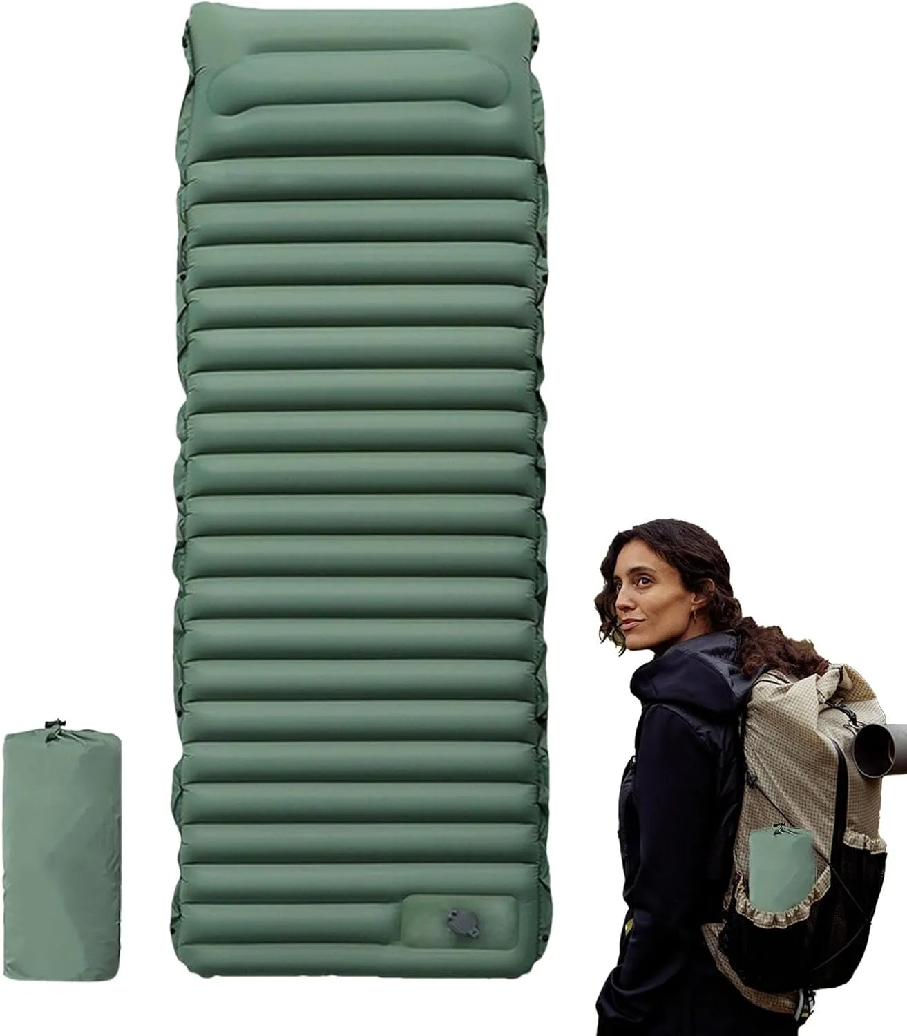 Sleeping Pad for Camping - Inflatable Camping Pad with Foot Pump,Sleeping Resting Lightweight Fast Inflating Relaxation Mat for for Travelling, Picnic