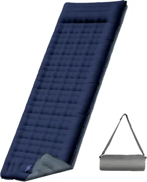 Sleeping Pad for Camping, Thick 4.7 Inch Ultralight Inflatable Sleeping Mat with Built-in Pump,Portable Air Mattress with Pillow for Camping, Backpacking, Hiking,Tent,Dark Blue