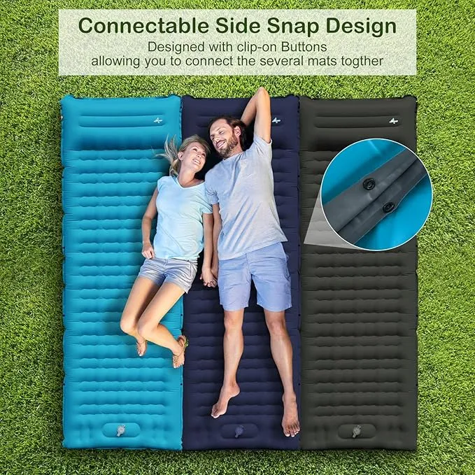 Sleeping Pad for Camping, Thick 4.7 Inch Ultralight Inflatable Sleeping Mat with Built-in Pump,Portable Air Mattress with Pillow for Camping, Backpacking, Hiking,Tent,Dark Blue