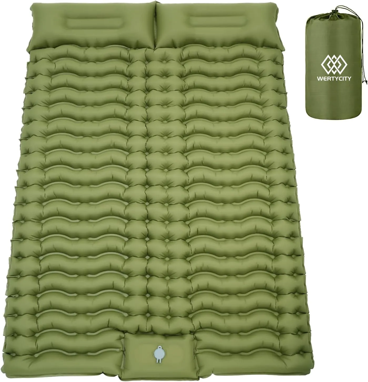 Sleeping Pad - Self Inflating 4" Extra-Thick for 2 Person with Pillow Built-in Foot Pump Inflatable Sleeping Mat for Backpacking, Hiking, Traveling