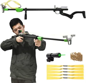 slingshots for Adults, Professional Slingshot Rifle for Hunting Telescopic Rod Laser Slingshot with 5 Replacement Bands, high Power Slingshot Catapult for Competition Practice