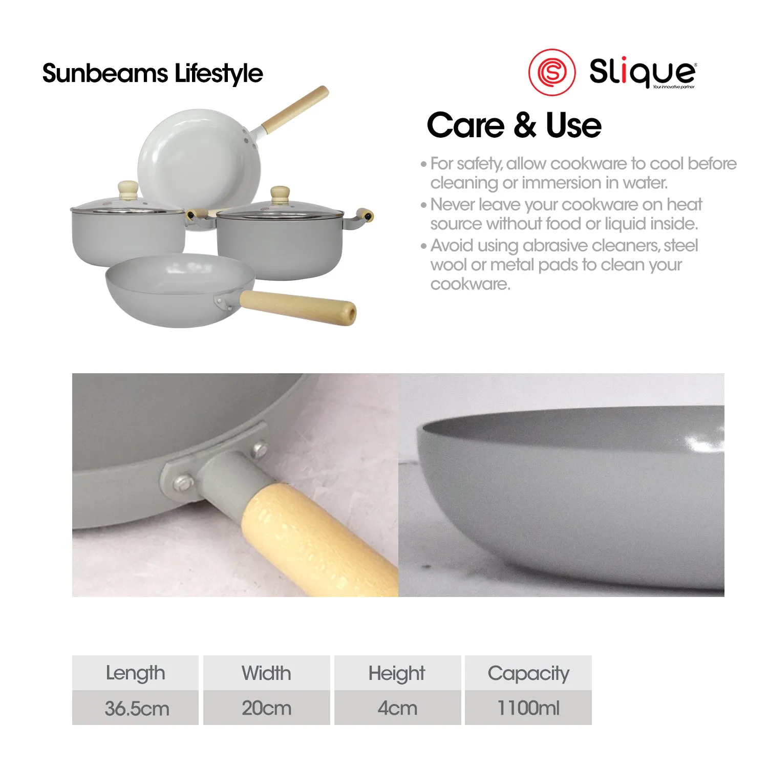SLIQUE Premium Fry Pan 20/22/24/26/28cm Minimal Collection