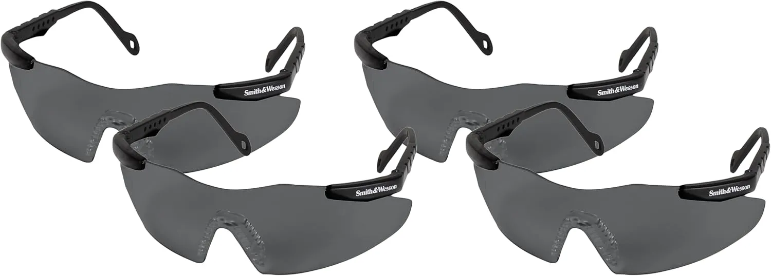 Smith and Wesson Safety Glasses (19823), Magnum 3G Safety Eyewear, Smoke Lenses with Black Frame