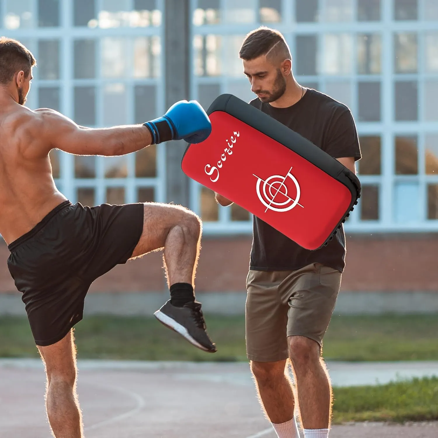 Soozier Curved Kick Shield, 16.5 in Muay Thai Pad Punching Pad for Martial Arts, Karate, Kickboxing, MMA, Taekwondo x 1 Unit