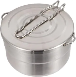 Sosoport Lightweight Stainless Steel Camping Pot Portable Outdoor Cookware for Backpacking Fishing and Picnics Smooth Surface Skid and Healthy Design