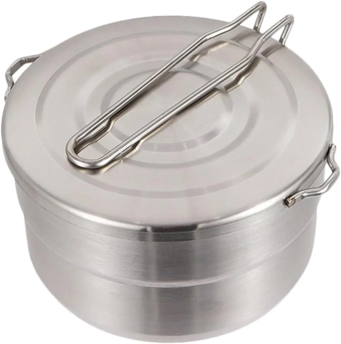 Sosoport Lightweight Stainless Steel Camping Pot Portable Outdoor Cookware for Backpacking Fishing and Picnics Smooth Surface Skid and Healthy Design
