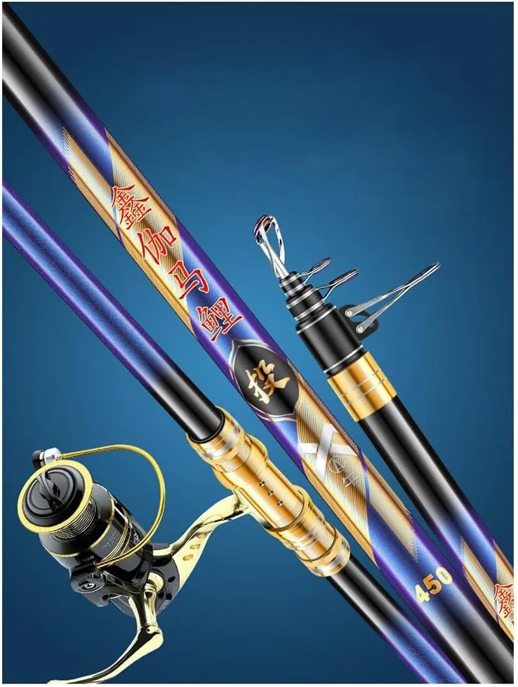 Spinning Fishing Rod and Reel Combo Telescopic Fishing Pole Carbon Casting Rod 3.6m 3.9m 4.2m 4.5m 5.4m Super Hard Ultralight Portable for Men Women (Size : 3.6m)