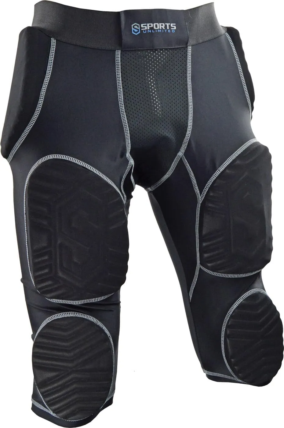 Sports Unlimited 7 Pad Integrated Adult Football Girdle for Men - Hard Thigh Pads - Girdle for Football