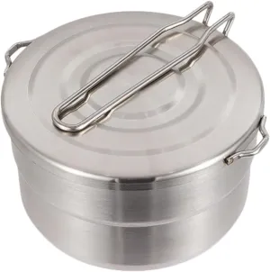 Stainless Steel Bento Pot Mat Blanket Outdoor Pan Gooseneck Hiking Cooking Pot Camping Accessories All Camping Equipment Kit Camping Boiler Portable Camping Tools Silver