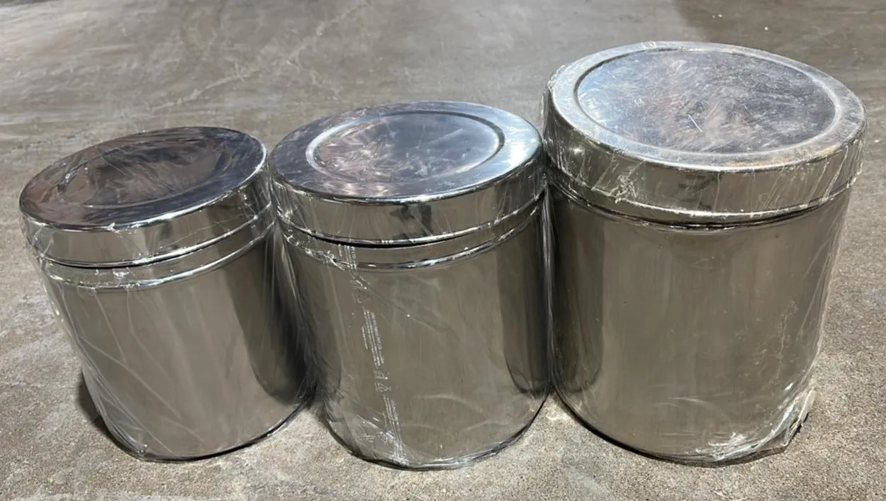 STAINLESS STEEL BIG DABBA SET OF 3 (20, 22, 24)
