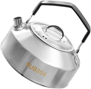 Stainless Steel Camping Tea Kettle Portable Outdoor Water Pot Compact Stovetop Kettle for Hiking Fishing Camping