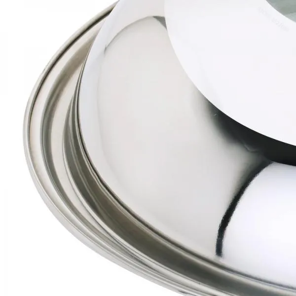 Stainless Steel Cooking Pan Cover Visible Replaced Lid for Frying Wok Pot - 34cm