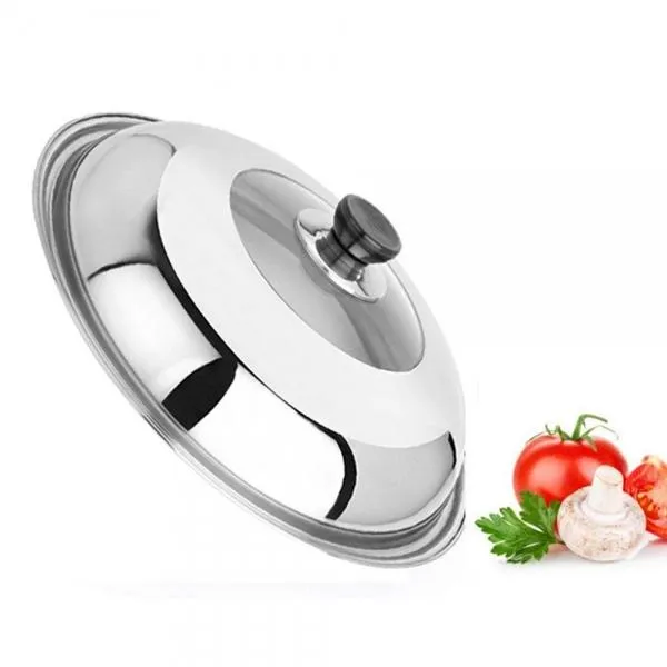 Stainless Steel Cooking Pan Cover Visible Replaced Lid for Frying Wok Pot - 34cm