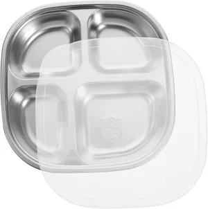 Stainless Steel Divided Tray Large Dinner Plate Food Platter Sections Reusable Dishwasher Safe for