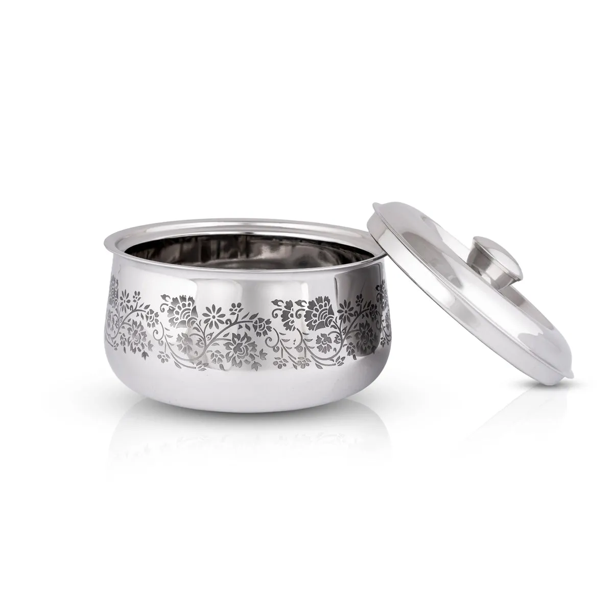 Stainless Steel Food Container With Lid - 5 x 8.5 Inches | Roti Pot/ Food Storage Container for Home/ 1.285 Kgs