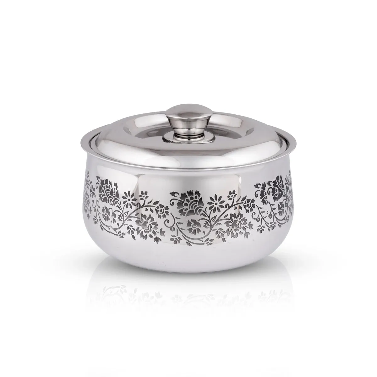 Stainless Steel Food Container With Lid - 5 x 8.5 Inches | Roti Pot/ Food Storage Container for Home/ 1.285 Kgs