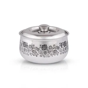 Stainless Steel Food Container With Lid - 5 x 8.5 Inches | Roti Pot/ Food Storage Container for Home/ 1.285 Kgs