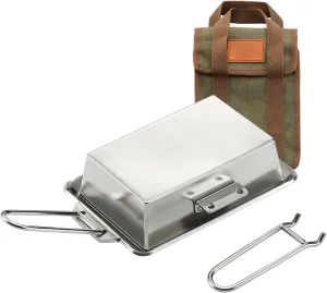 Stainless Steels Steak Frying Pans Outdoor Cooking Pots Portable Camping Folding Frying Pans Camping Accessories Enduring