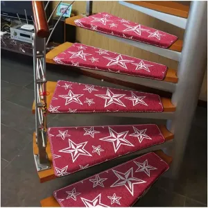 Stair Carpet Treads Spiral Staircase Tread Mat 1pcs Turn Right Stair Carpet, Non-Slip Step Pad Indoor Protection Rug, Repeat Paste Without Trace Carpet Mat for Stairs (Color : 7, Size : 60 * 33/12cm)