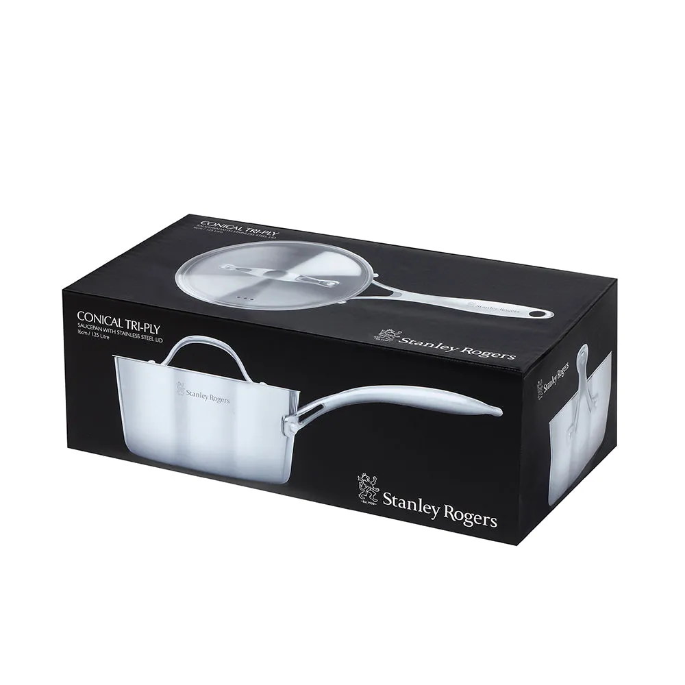 STANLEY ROGERS Conical Tri-Ply Saucepan 16cm/1.25L