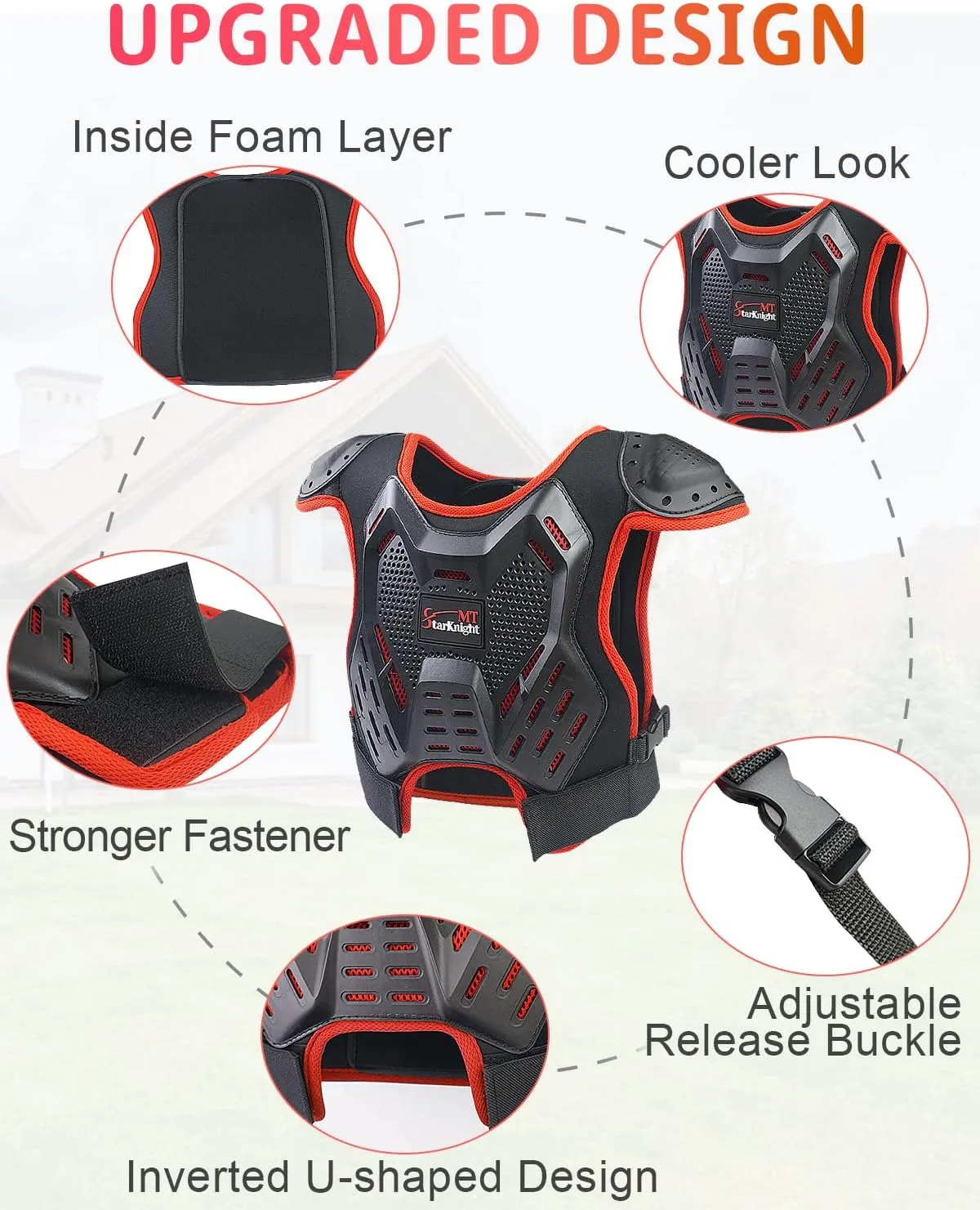 StarknightMT Kids Dirt Bike Gear - Youth Motorcycle Riding Protective Gear Motocross Armor Suit Chest Protector for Boys Girls Mountain Biking Cycling