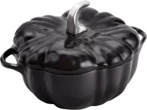 STAUB Cast Iron 3.5-qt Pumpkin Cocotte with Stainless Steel Knob - Black