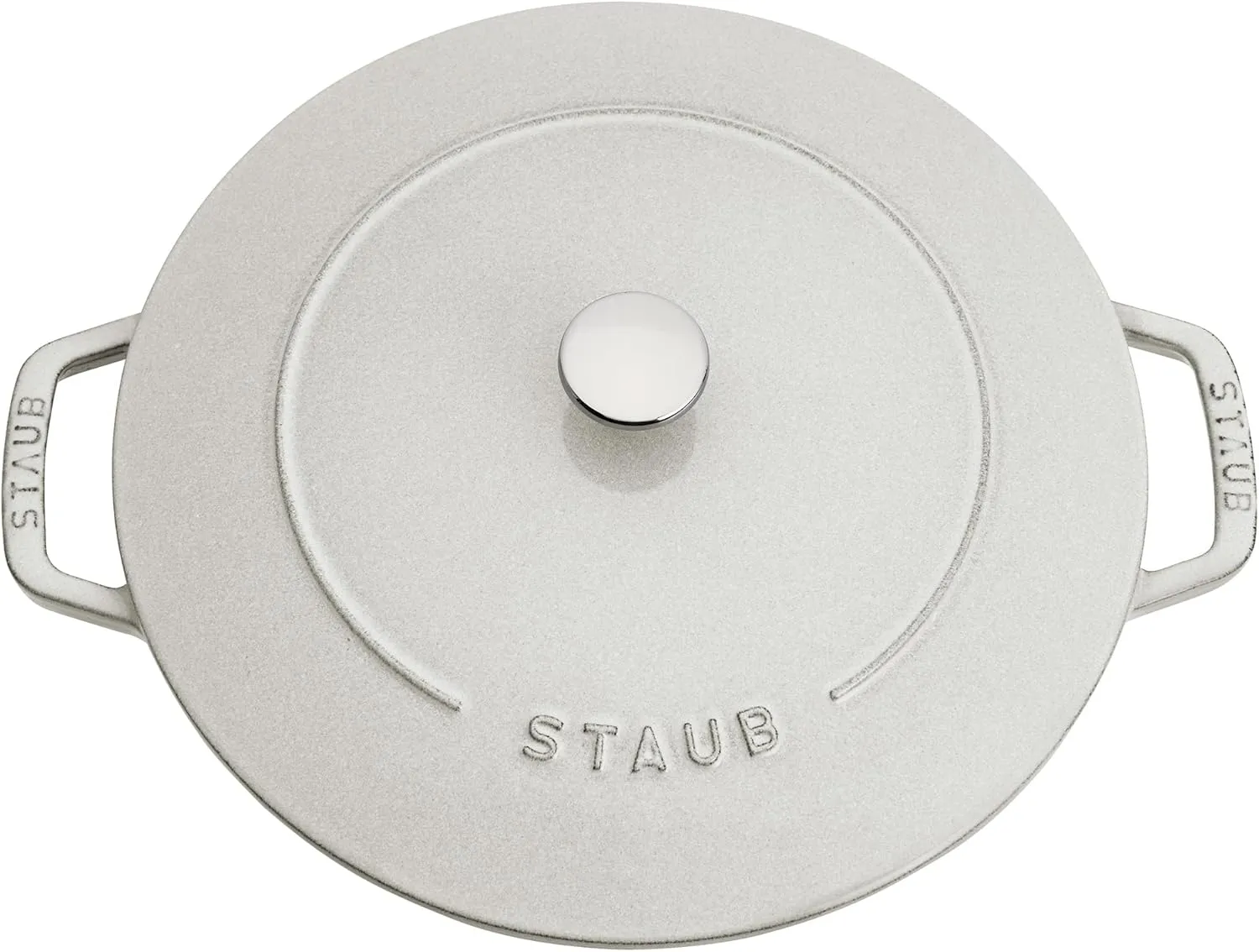 Staub Cast Iron Essential French Oven, Dutch Oven, 5-quart, serves 5-6, Made in France - White Truffle