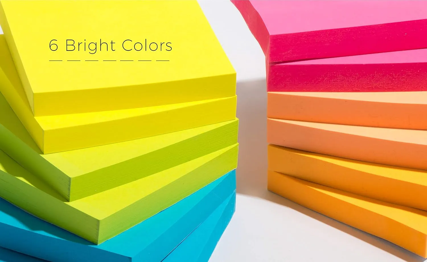 Sticky Notes 3x3 in (12 Pads) Bright Colored Super Self Sticky Pads - 100 Sheets/Pad - Easy to Post for School, Office Supplies, Desk Accessories