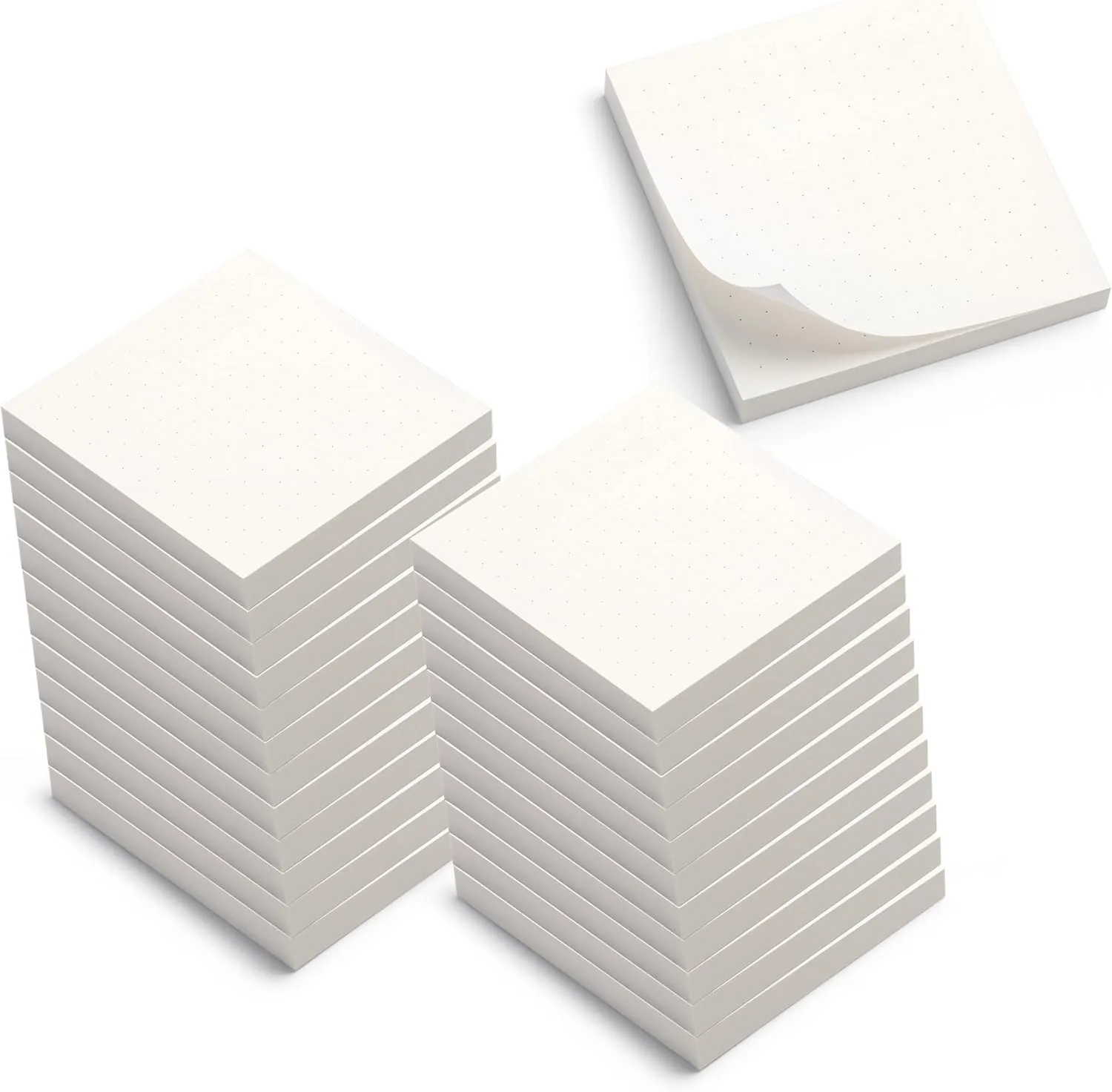 Sticky Notes Dots Grid 24pk | 3x3 Inch Small Self Stick Notepads for Desk and School Supplies