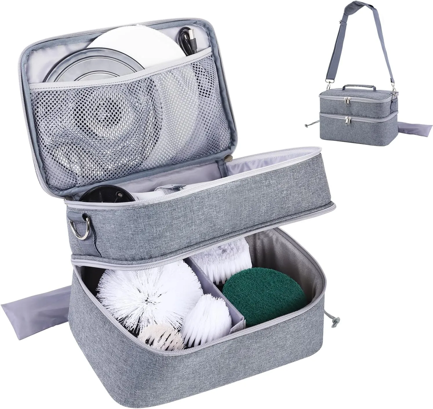 Storage Bag Compatible with Electric Spin Scrubber Portable Organizer for Cleaning Brush, Carry Case for Bathroom Floor Windows Cleaning Tool, Household Cleaning Supplies Organizer, Bag Only