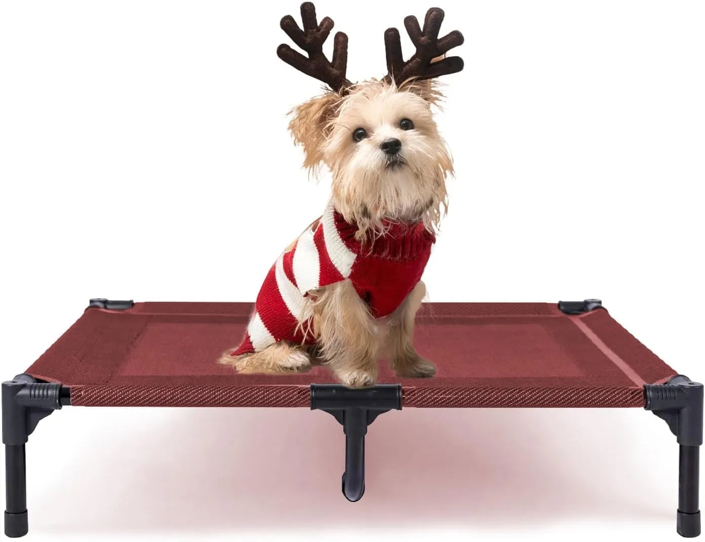 suddus Elevated Dog Bed Waterproof Outdoor, Portable Raised Dog Beds, Dog cots Off The Floor, Dog Bed Easy Clean Indoor or Outdoor Use, Medium, Red
