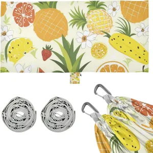 Summer Fruit Pineapple Outdoor Hammocks with Hanging Rope Fabric Hammock for Outside Patio Garden