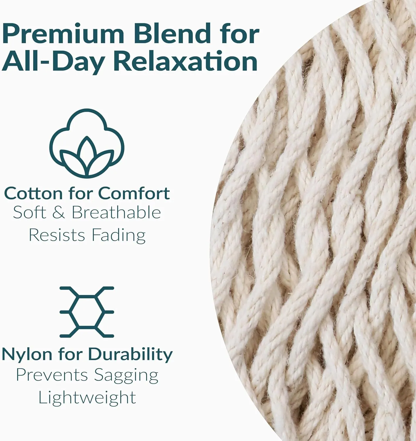 Sunnydaze Handwoven XXL Thick Cord Mayan Double Hammock for Outside - 625-Pound Capacity Heavy-Duty Outdoor Hammock - Natural