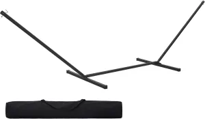 SUPERJARE 12 FT Hammock Stand Only, 450 lbs Capacity Heavy Duty Steel Hammock Stand, Portable Carrying Bag, 2 Person, Rust-Resistant Finish, Perfect for Patio, Camping, Indoor, Outdoor - Black