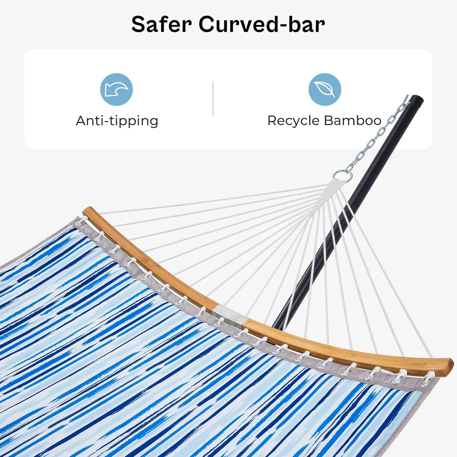 SUPERJARE Hammock with Stand, 2 Person Heavy Duty Hammock Frame, Detachable Pillow & Strong Curved-Bar & Portable Carrying Bag, Perfect for Outdoor & Indoor - Graffiti Blue
