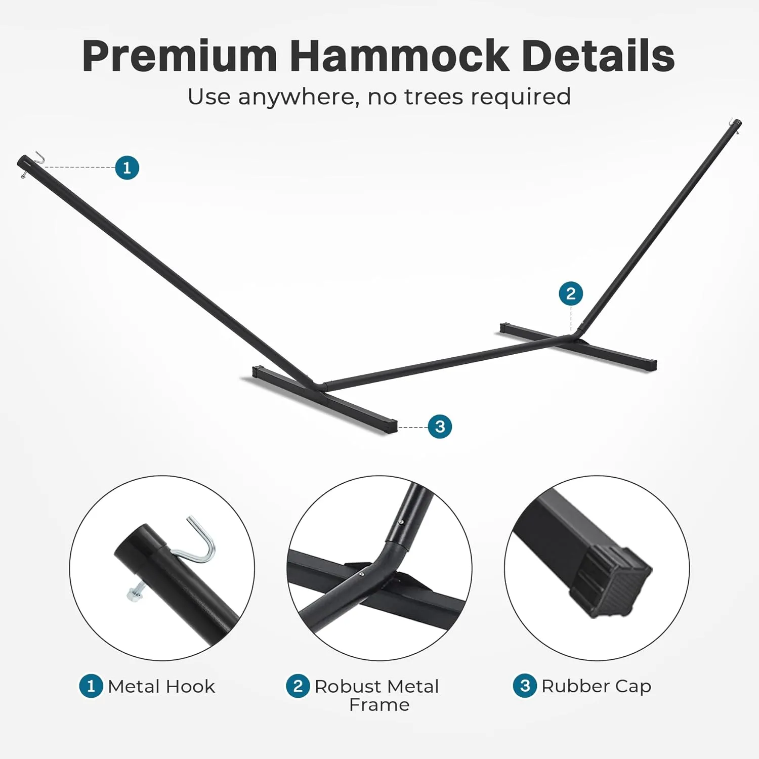 SUPERJARE Hammock with Stand, 2 Person Heavy Duty Hammock Frame, Detachable Pillow & Strong Curved-Bar & Portable Carrying Bag, Perfect for Outdoor & Indoor - Graffiti Blue