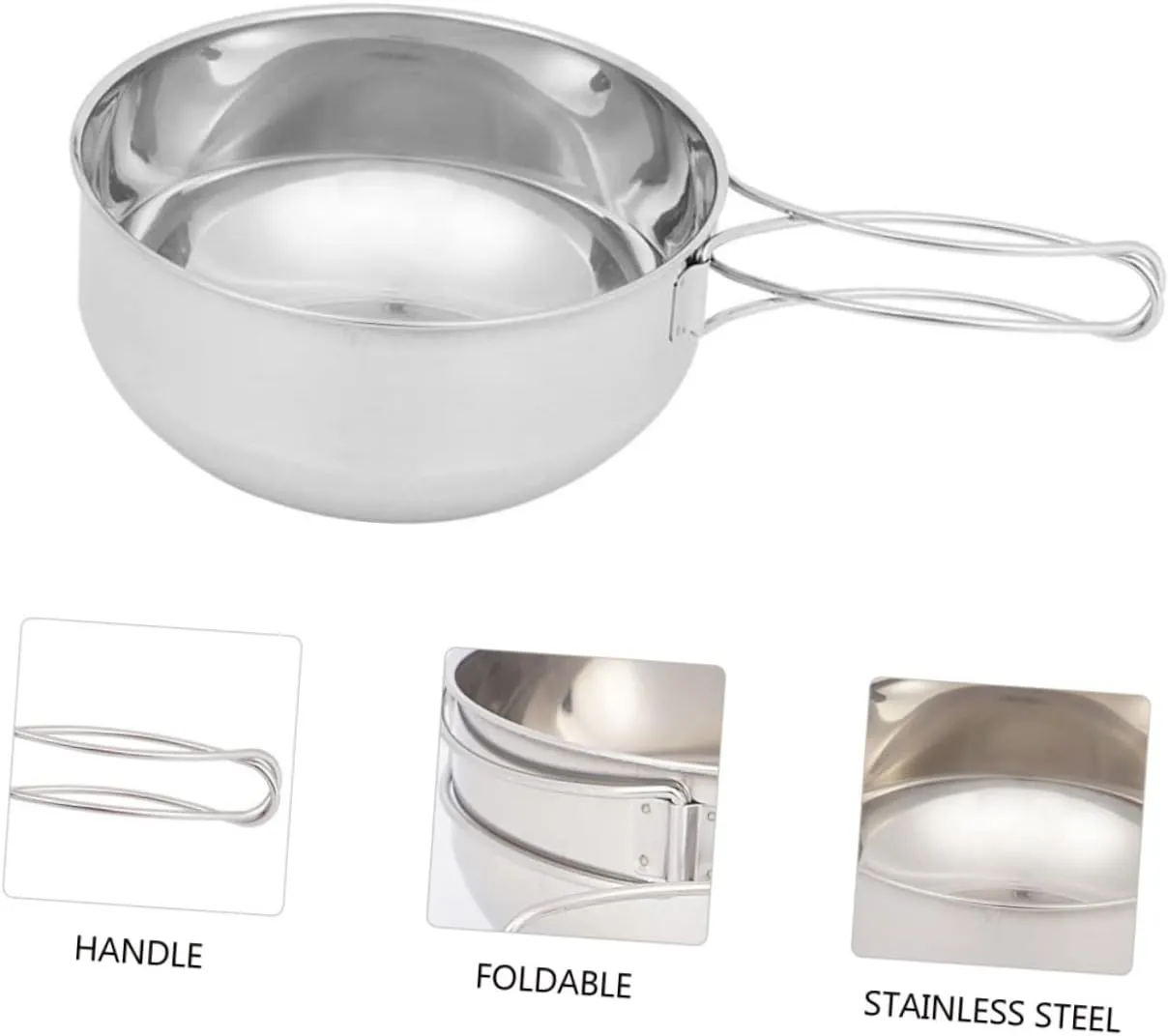 SUPVOX 2 Pcs Outdoor Stainless Steel Bowl Camping Travel Utensils
