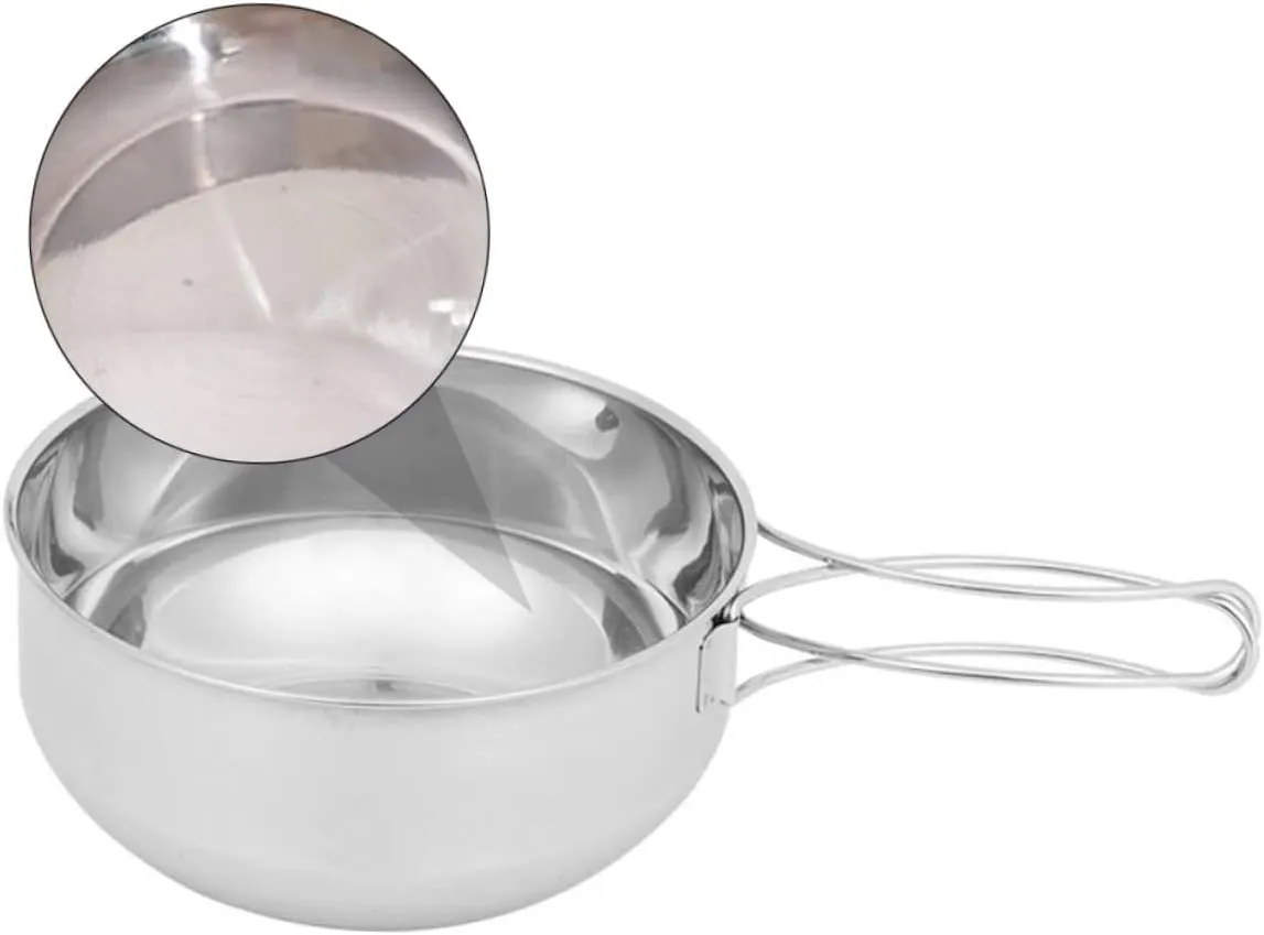 SUPVOX 2 Pcs Outdoor Stainless Steel Bowl Camping Travel Utensils