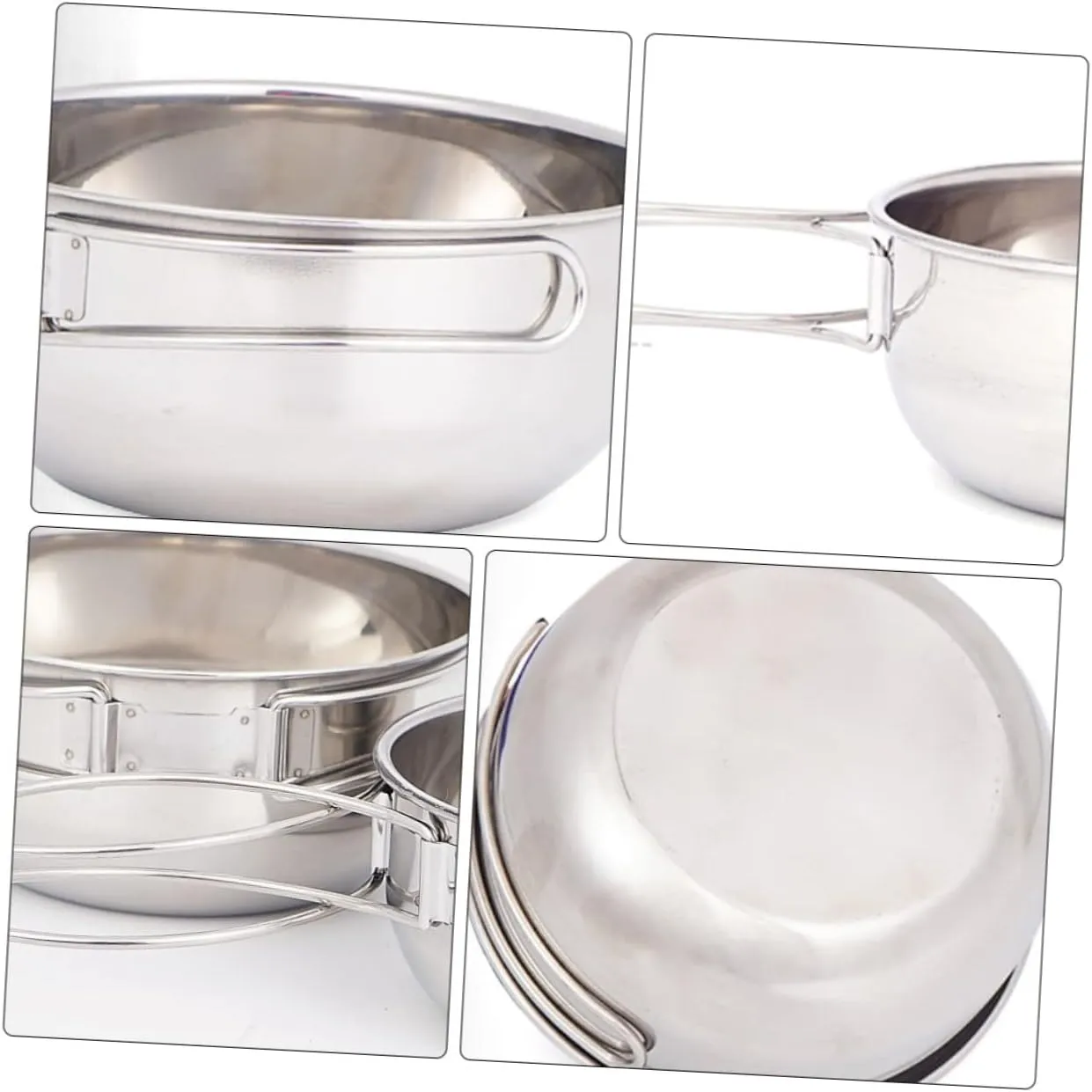 SUPVOX 2 Pcs Outdoor Stainless Steel Bowl Camping Travel Utensils