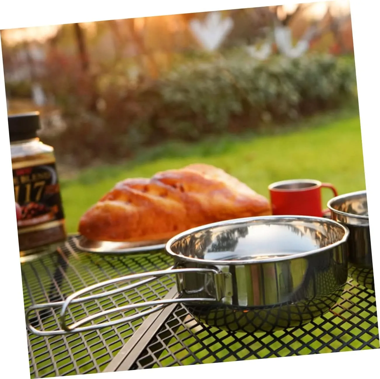SUPVOX 2 Pcs Outdoor Stainless Steel Bowl Camping Travel Utensils