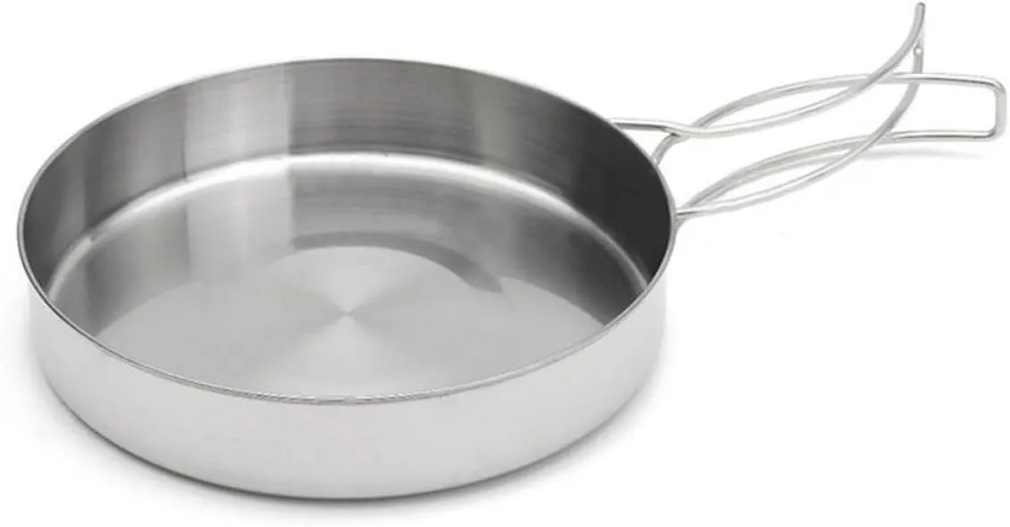 SUPVOX Camping Cutlery Set 8-Piece Portable Cookware Set with Stainless Steel Pans for Travel