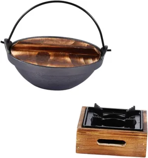 SUPVOX Japanese Cast Iron Stew Pot with High Temperature Resistance Non Stick Design for Camping and Home Cooking Ergonomic Handle for Easy Handling