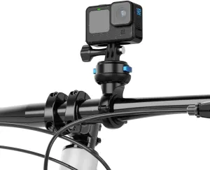 SUREWO Magnetic Quick Release Handlebar Bike Pole Mount, Motorcycle Handlebar Clamp Mount with Shock-Absorbing Base Compatible with Go Pro Hero 13/12/11/10/9/8/7 Black,DJI Osmo Action 5 pro/4/3