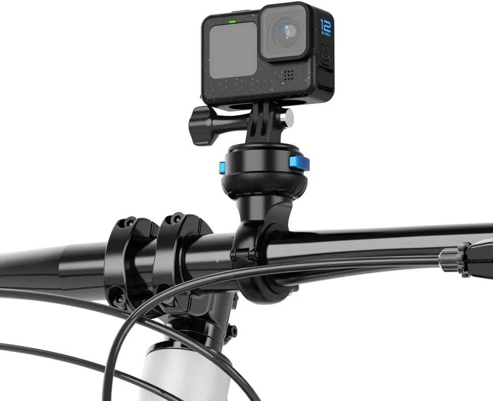 SUREWO Magnetic Quick Release Handlebar Bike Pole Mount, Motorcycle Handlebar Clamp Mount with Shock-Absorbing Base Compatible with Go Pro Hero 13/12/11/10/9/8/7 Black,DJI Osmo Action 5 pro/4/3