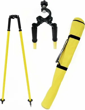 Surveying Prism Pole Bipod Tripod Thumb Release for Total Station GPS RTK Trimble Leica Topcon Survey (Yellow)