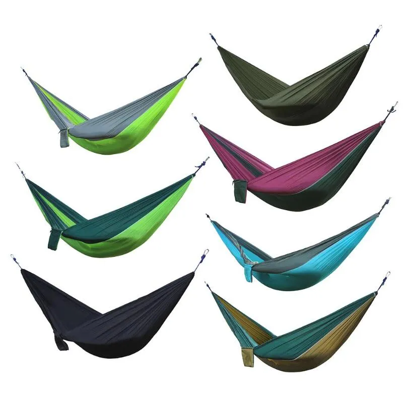 Survival Outdoor Portable Hammock Hunting Travel Camping Backpacking Swing Secret sale Person Double Energy-saving Sleeping Bed Nylon Hammock Garden Adult