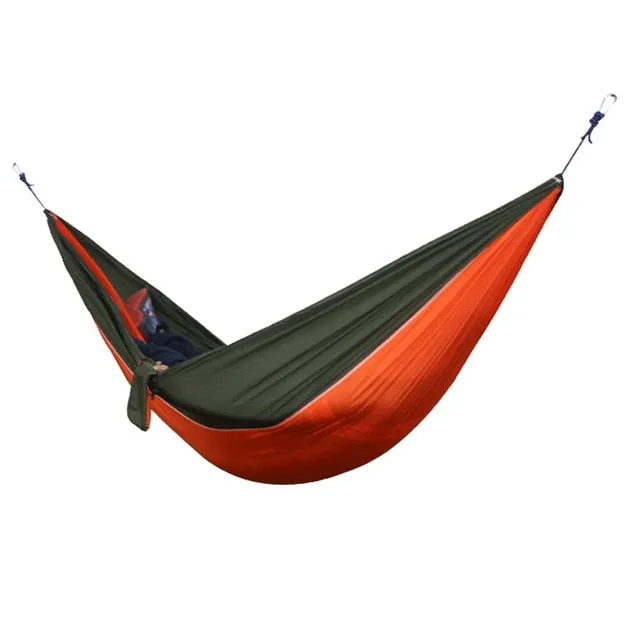 Survival Outdoor Portable Hammock Hunting Travel Camping Backpacking Swing Secret sale Person Double Energy-saving Sleeping Bed Nylon Hammock Garden Adult
