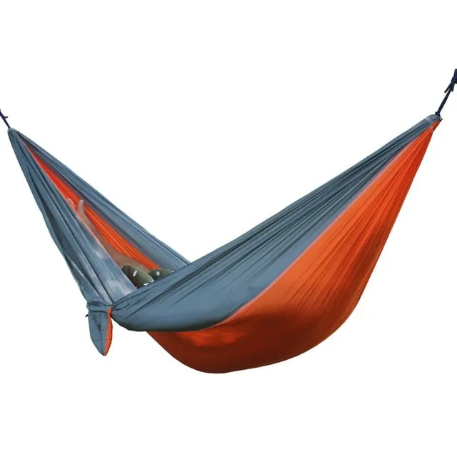 Survival Outdoor Portable Hammock Hunting Travel Camping Backpacking Swing Secret sale Person Double Energy-saving Sleeping Bed Nylon Hammock Garden Adult