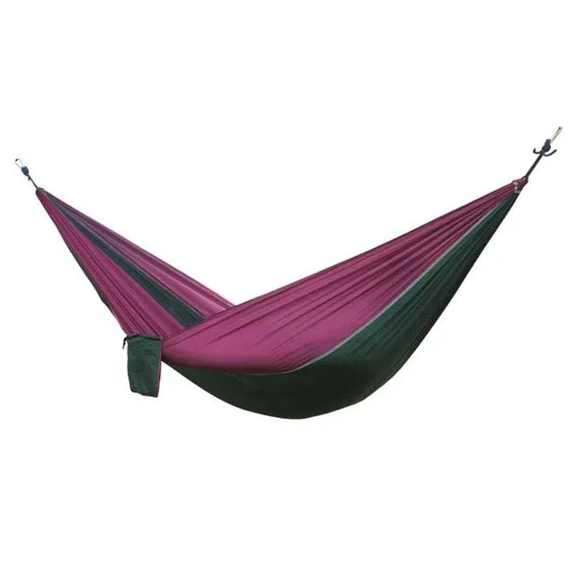 Survival Outdoor Portable Hammock Hunting Travel Camping Backpacking Swing Secret sale Person Double Energy-saving Sleeping Bed Nylon Hammock Garden Adult