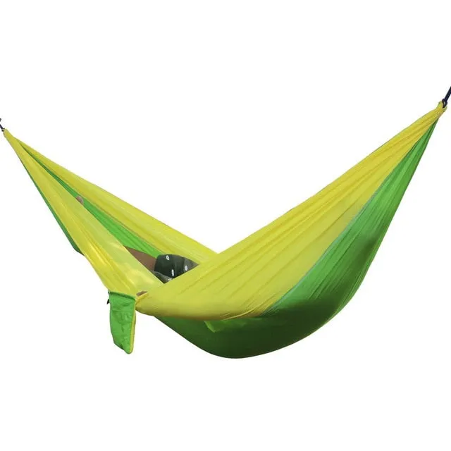 Survival Outdoor Portable Hammock Hunting Travel Camping Backpacking Swing Secret sale Person Double Energy-saving Sleeping Bed Nylon Hammock Garden Adult